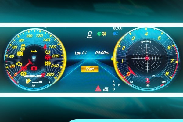Activar el medidor G y el cronómetro de vueltas